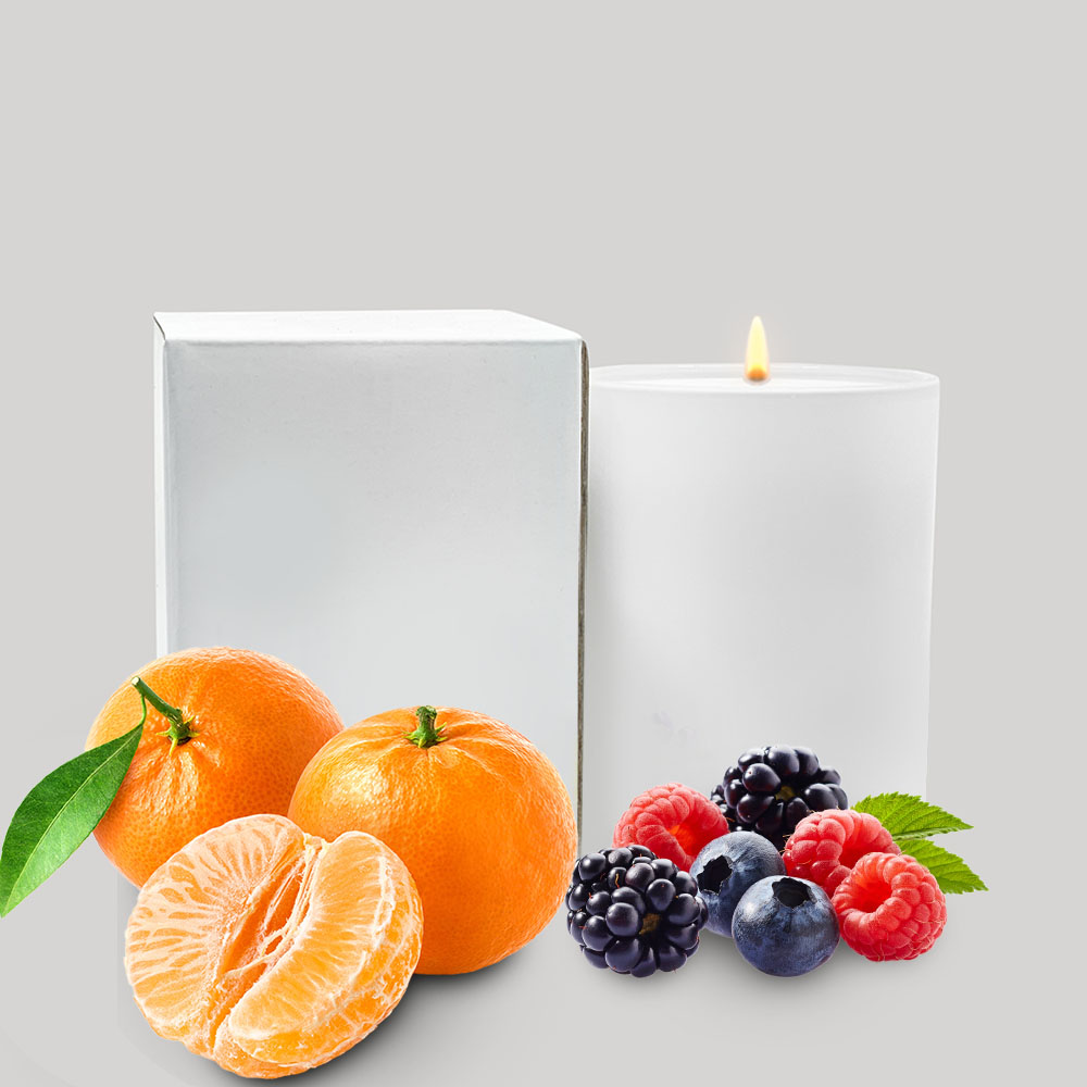 CNDLSBGJ200BEMAW-200g Berries and Mandarin Soy Blend Candle in Matte White Glass Jar